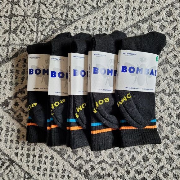 Bombas Accessories Bombas 5 Pair Calf Socks Bee Black And Rainbow